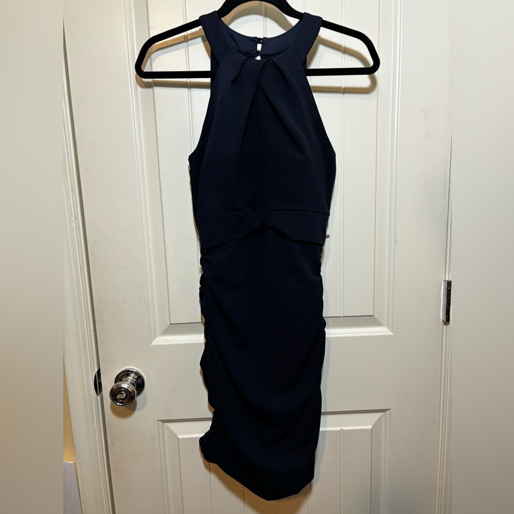 Honey & Rosie NWT Halter Style Mini Dress Navy Blue Size Small D1